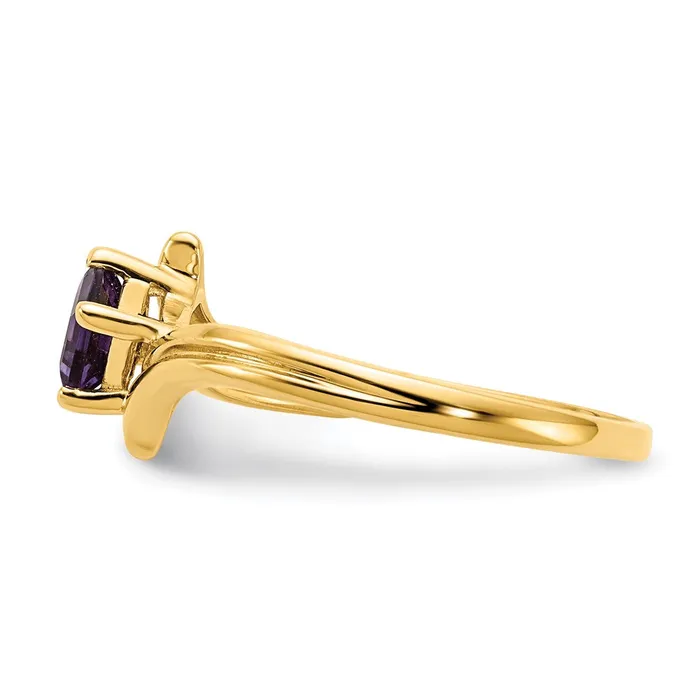 Goldia Rings 14K Yellow Gold 4mm Princess Cut Amethyst ring
