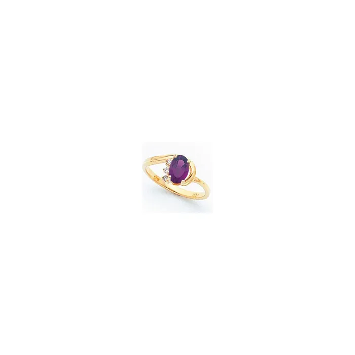 Goldia Rings 14k Yellow Gold 7x5mm Oval Amethyst Checker AAA Diamond ring Goldia Rings 14k Yellow Gold 7x5mm Oval Amethyst Checker AAA Diamond ring