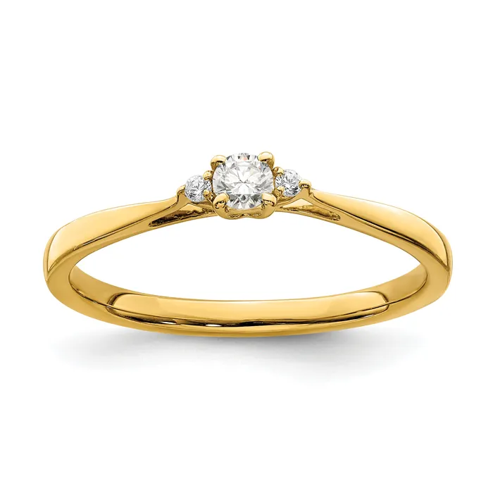Goldia Rings 14k Yellow Gold First Promise 18 Ct Lab Grown Diamond VSSI G Petite Engagement Ring