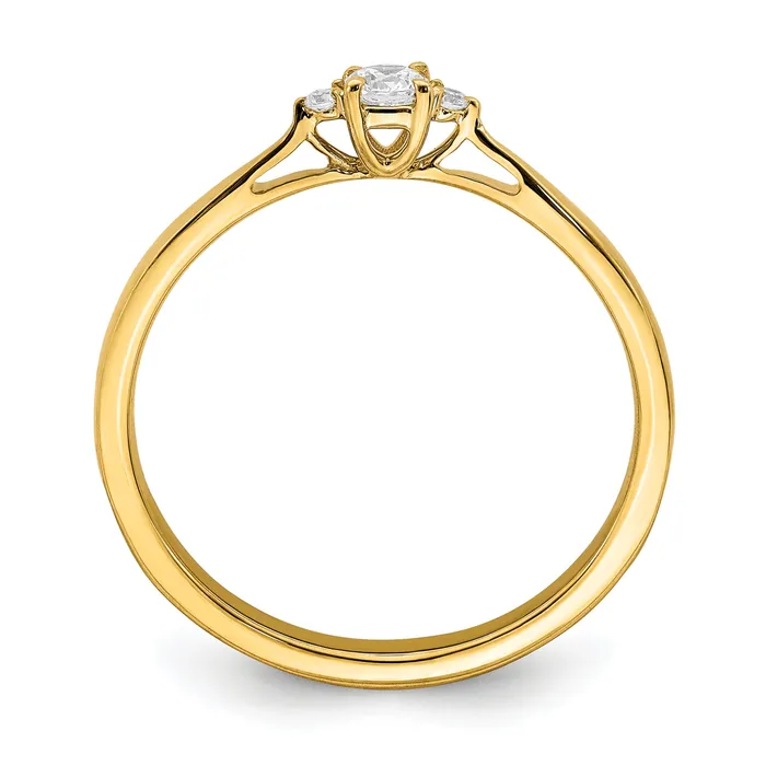 Goldia Rings 14k Yellow Gold First Promise 18 Ct Lab Grown Diamond VSSI G Petite Engagement Ring