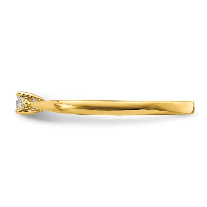 Goldia Rings 14k Yellow Gold First Promise 18 Ct Lab Grown Diamond VSSI G Petite Engagement Ring