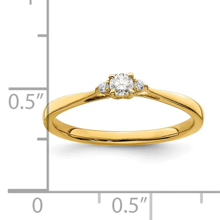 Goldia Rings 14k Yellow Gold First Promise 18 Ct Lab Grown Diamond VSSI G Petite Engagement Ring
