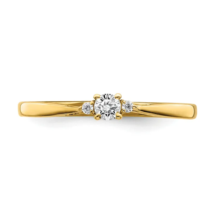 Goldia Rings 14k Yellow Gold First Promise 18 Ct Lab Grown Diamond VSSI G Petite Engagement Ring
