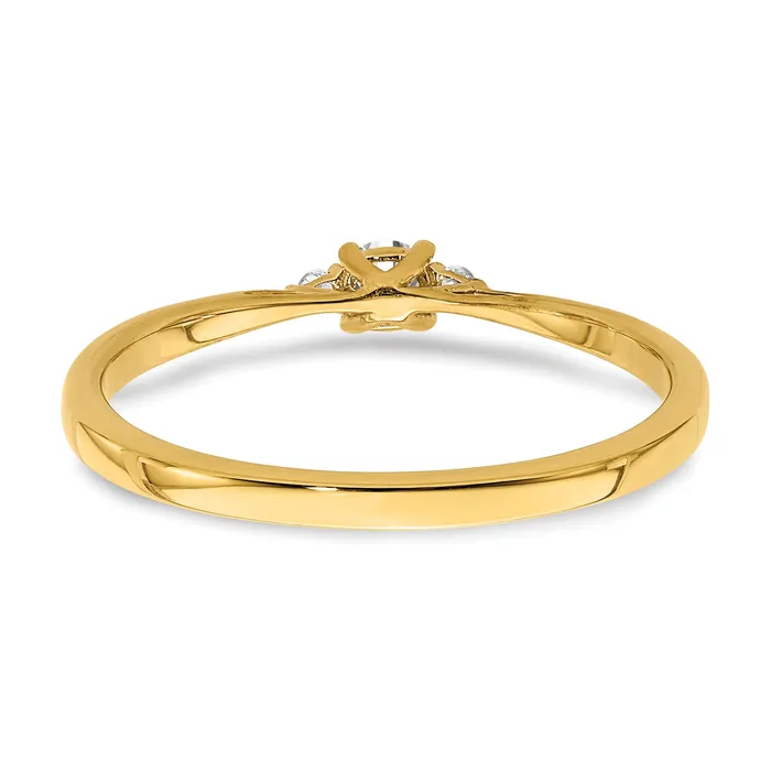 Goldia Rings 14k Yellow Gold First Promise 18 Ct Lab Grown Diamond VSSI G Petite Engagement Ring