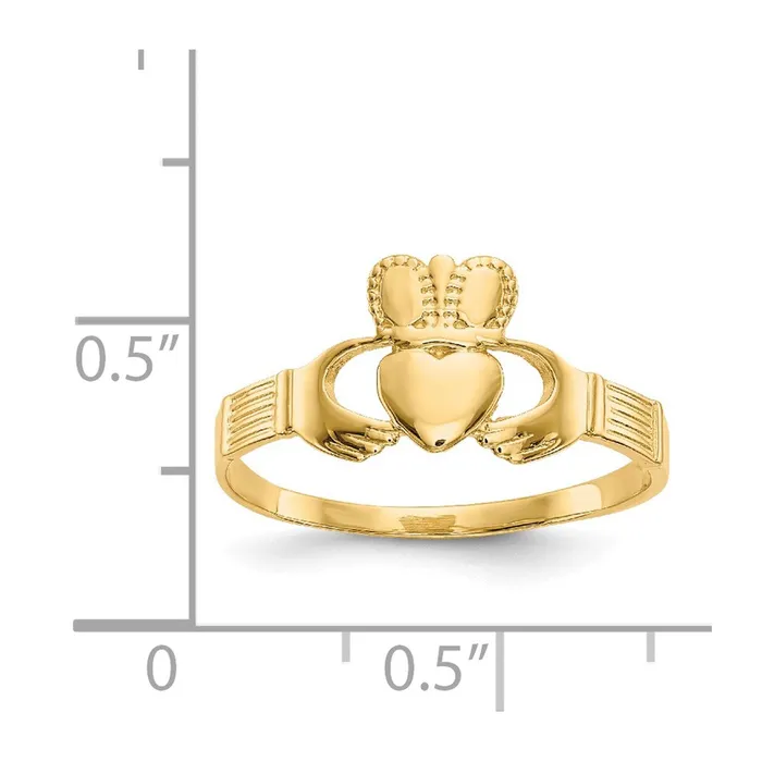 Goldia Rings 14K Yellow Gold Ladies Claddagh Ring