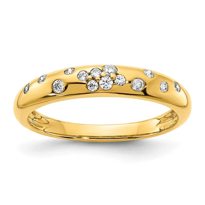 Goldia Rings 14K Yellow Gold Polished Real Diamond Sprinkle Ring