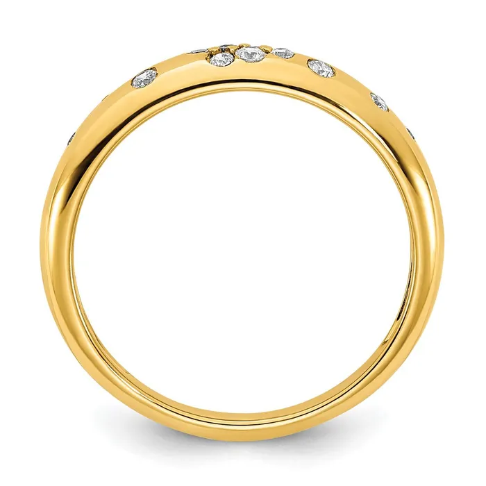 Goldia Rings 14K Yellow Gold Polished Real Diamond Sprinkle Ring