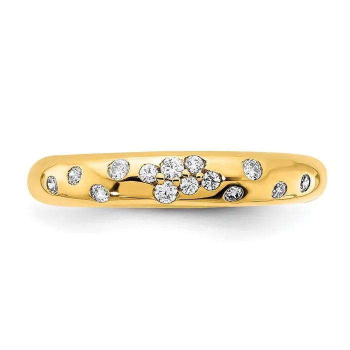 Goldia Rings 14K Yellow Gold Polished Real Diamond Sprinkle Ring