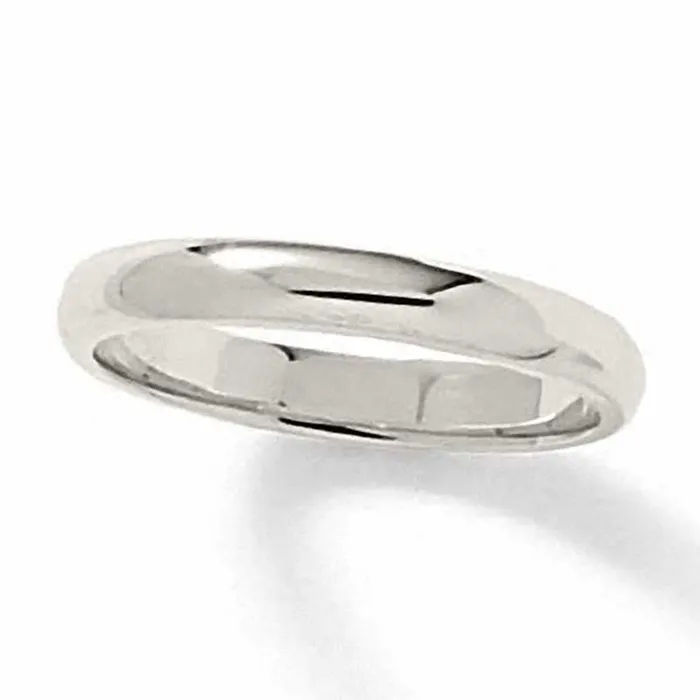 Goldia Rings Ladies 30mm Wedding Band in Solid 14K White Gold