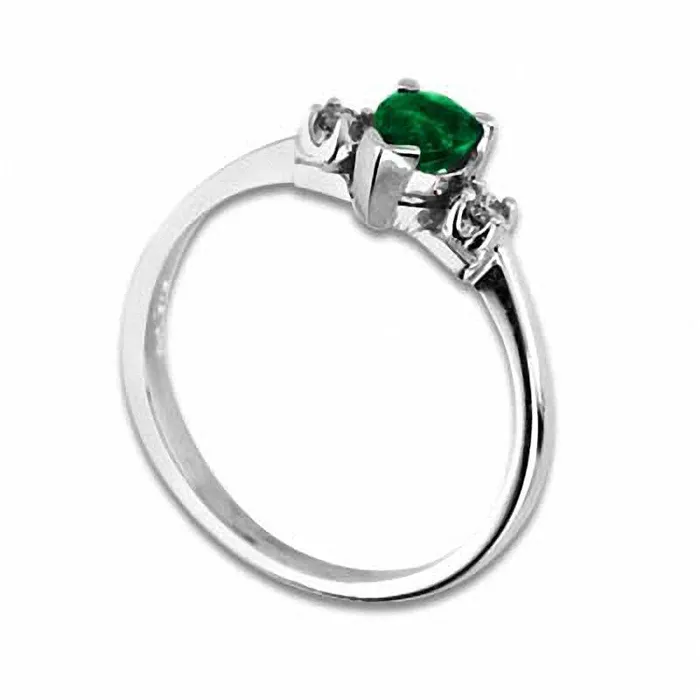 Goldia Rings PearShaped Emerald and Natural Diamond Accent Engagement Ring in Solid 14K White Gold Goldia Rings PearShaped Emerald and Natural Diamond Accent Engagement Ring in Solid 14K White Gold