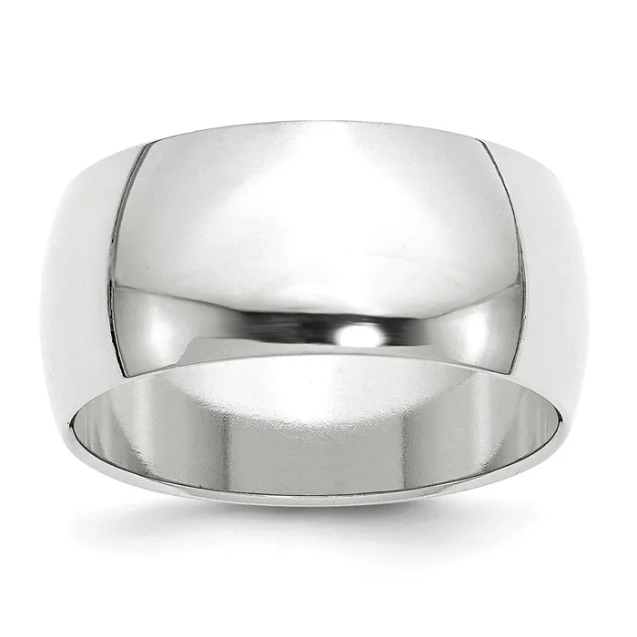 Goldia Rings Solid 10K White Gold 10mm Half Round MensWomens Wedding Band Ring Size 10 Goldia Rings Solid 10K White Gold 10mm Half Round MensWomens Wedding Band Ring Size 10