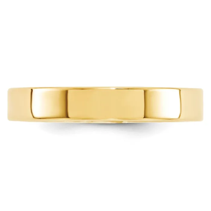 Goldia Rings Solid 10K Yellow Gold 4mm Standard Flat Comfort Fit MensWomens Wedding Band Ring Size 7