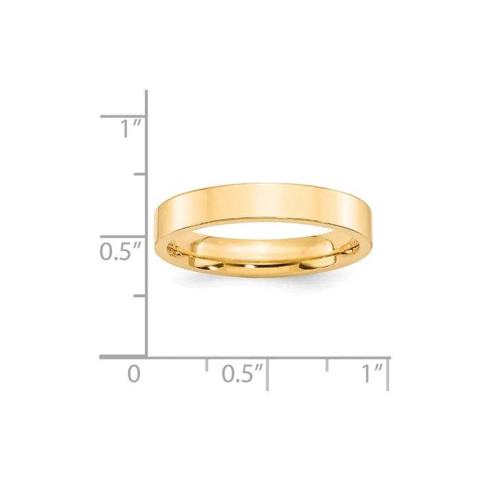 Goldia Rings Solid 10K Yellow Gold 4mm Standard Flat Comfort Fit MensWomens Wedding Band Ring Size 7