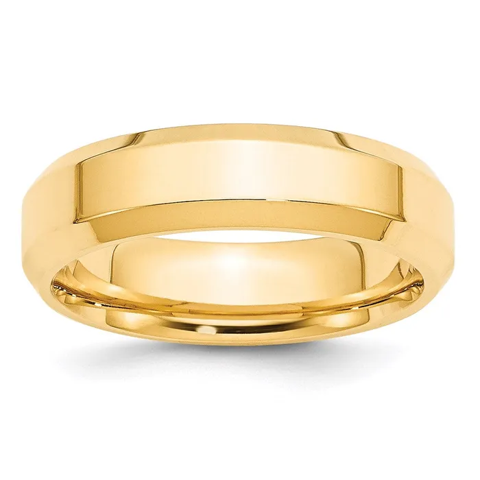 Goldia Rings Solid 10K Yellow Gold 6mm Bevel Edge Comfort Fit MensWomens Wedding Band Ring Size 11 Goldia Rings Solid 10K Yellow Gold 6mm Bevel Edge Comfort Fit MensWomens Wedding Band Ring Size 11