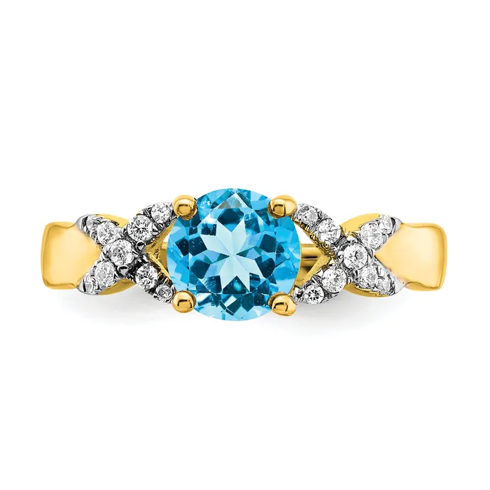 Goldia Rings Solid 14k Rose Gold White and Champagne Simulated CZ Ring