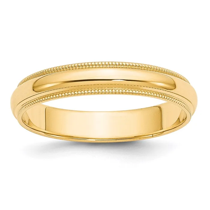 Goldia Rings Solid 14K Yellow Gold 4mm Milgrain HalfRound Wedding MensWomens Wedding Band Ring Size 9 Goldia Rings Solid 14K Yellow Gold 4mm Milgrain HalfRound Wedding MensWomens Wedding Band Ring Size 9