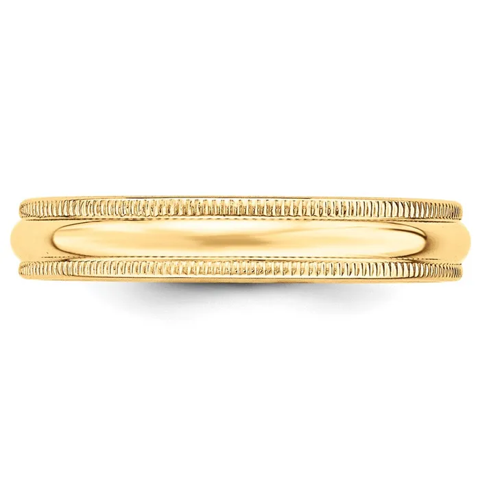 Goldia Rings Solid 14K Yellow Gold 4mm Milgrain HalfRound Wedding MensWomens Wedding Band Ring Size 9 Goldia Rings Solid 14K Yellow Gold 4mm Milgrain HalfRound Wedding MensWomens Wedding Band Ring Size 9