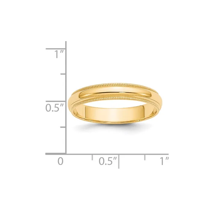 Goldia Rings Solid 14K Yellow Gold 4mm Milgrain HalfRound Wedding MensWomens Wedding Band Ring Size 9 Goldia Rings Solid 14K Yellow Gold 4mm Milgrain HalfRound Wedding MensWomens Wedding Band Ring Size 9