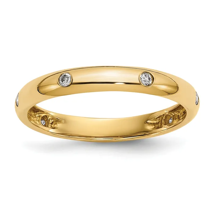 Goldia Rings Solid 14k Yellow Gold 6stone Simulated CZ Band