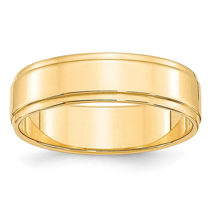 Goldia Rings Solid 14K Yellow Gold 6mm Flat with Step Edge MensWomens Wedding Band Ring Size 65 Goldia Rings Solid 14K Yellow Gold 6mm Flat with Step Edge MensWomens Wedding Band Ring Size 65