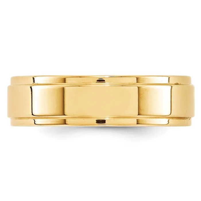 Goldia Rings Solid 14K Yellow Gold 6mm Flat with Step Edge MensWomens Wedding Band Ring Size 65 Goldia Rings Solid 14K Yellow Gold 6mm Flat with Step Edge MensWomens Wedding Band Ring Size 65