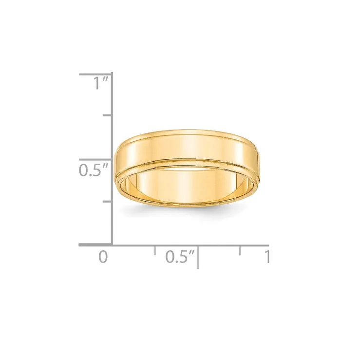 Goldia Rings Solid 14K Yellow Gold 6mm Flat with Step Edge MensWomens Wedding Band Ring Size 65 Goldia Rings Solid 14K Yellow Gold 6mm Flat with Step Edge MensWomens Wedding Band Ring Size 65