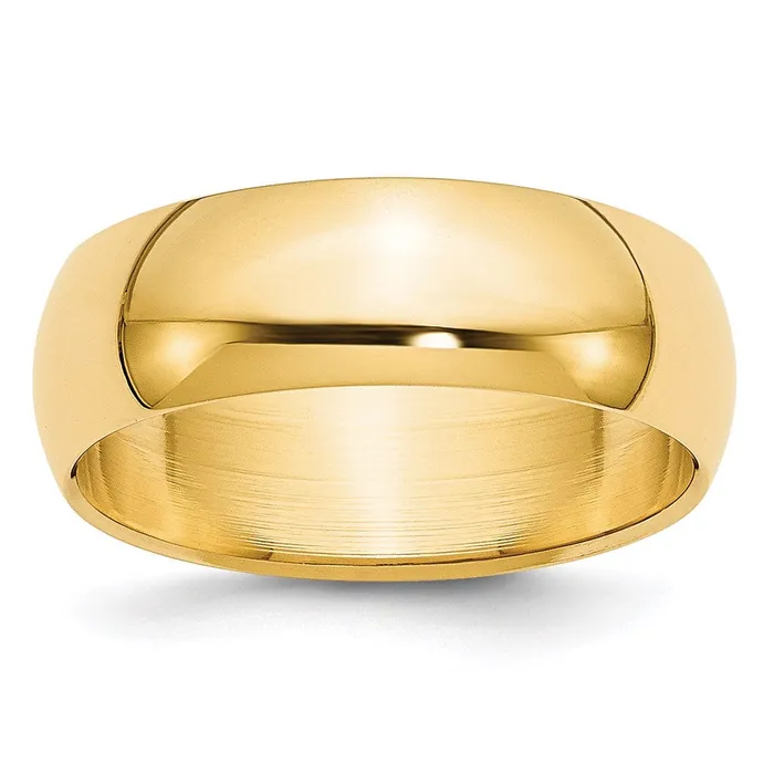 Goldia Rings Solid 14K Yellow Gold 7mm HalfRound Wedding MensWomens Wedding Band Ring Size 95 Goldia Rings Solid 14K Yellow Gold 7mm HalfRound Wedding MensWomens Wedding Band Ring Size 95