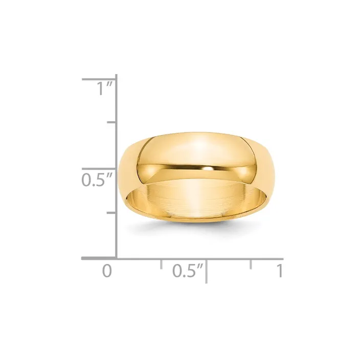 Goldia Rings Solid 14K Yellow Gold 7mm HalfRound Wedding MensWomens Wedding Band Ring Size 95 Goldia Rings Solid 14K Yellow Gold 7mm HalfRound Wedding MensWomens Wedding Band Ring Size 95