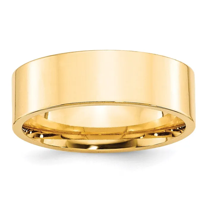 Goldia Rings Solid 14K Yellow Gold 7mm Standard Flat Comfort Fit MensWomens Wedding Band Ring Size 85 Goldia Rings Solid 14K Yellow Gold 7mm Standard Flat Comfort Fit MensWomens Wedding Band Ring Size 85
