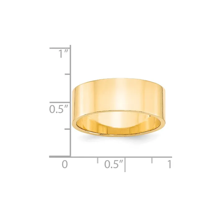 Goldia Rings Solid 14K Yellow Gold 8mm Light Weight Flat MensWomens Wedding Band Ring Size 4 Goldia Rings Solid 14K Yellow Gold 8mm Light Weight Flat MensWomens Wedding Band Ring Size 4