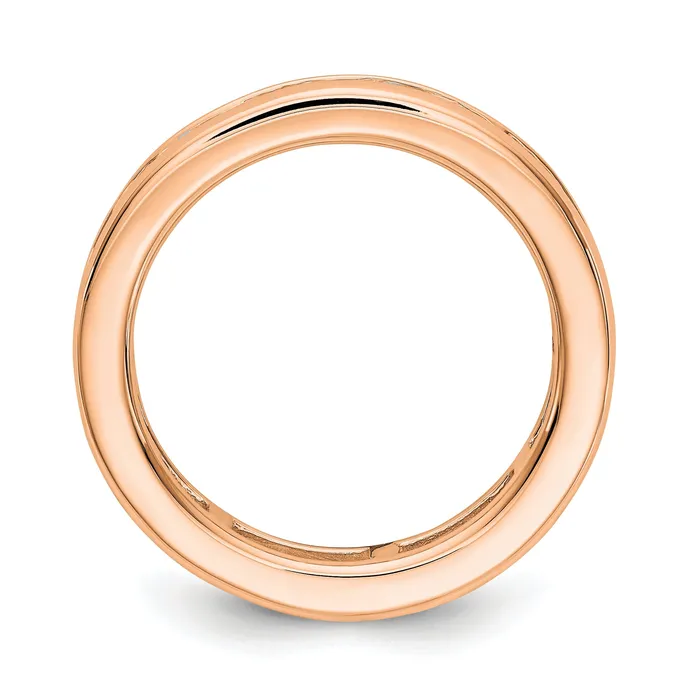 Goldia Rings Solid Real 14k Rose Gold Polished 2ct Channel Set CZ Eternity Wedding Band Ring