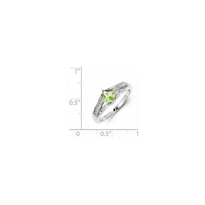 Goldia Rings Sterling Silver Diamond u0026 Peridot Ring