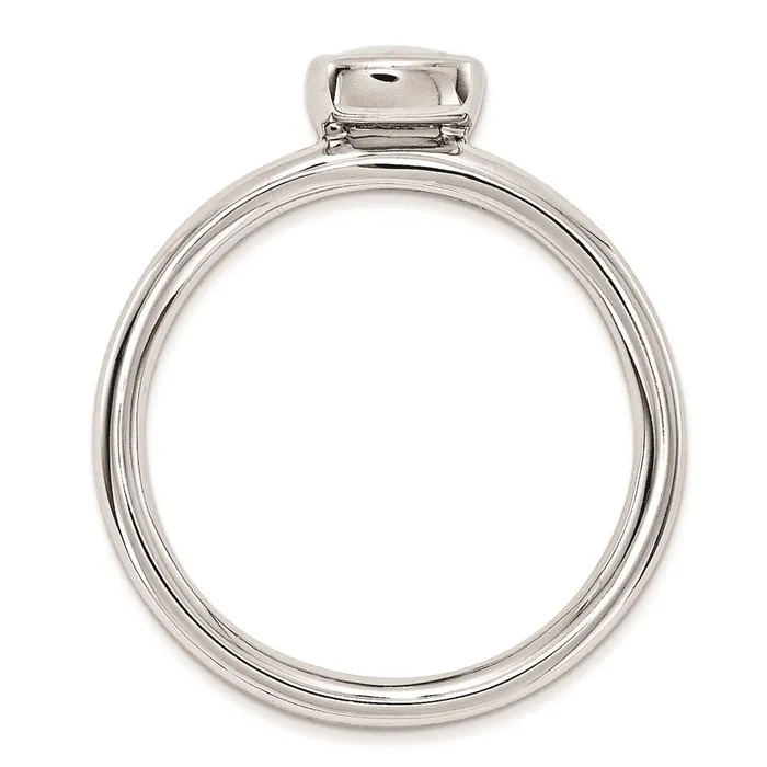 Goldia Rings Sterling Silver Stackable Expressions Cushion Cut Created Opal Ring