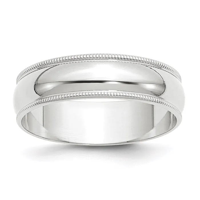 Goldia Solid 10K White Gold 6mm Light Weight Milgrain Half Round MensWomens Wedding Band Ring Size 45 Rings Goldia Solid 10K White Gold 6mm Light Weight Milgrain Half Round MensWomens Wedding Band Ring Size 45 Rings