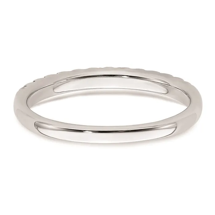 Goldia Solid 14k Rose Gold Simulated CZ Wedding Band Rings