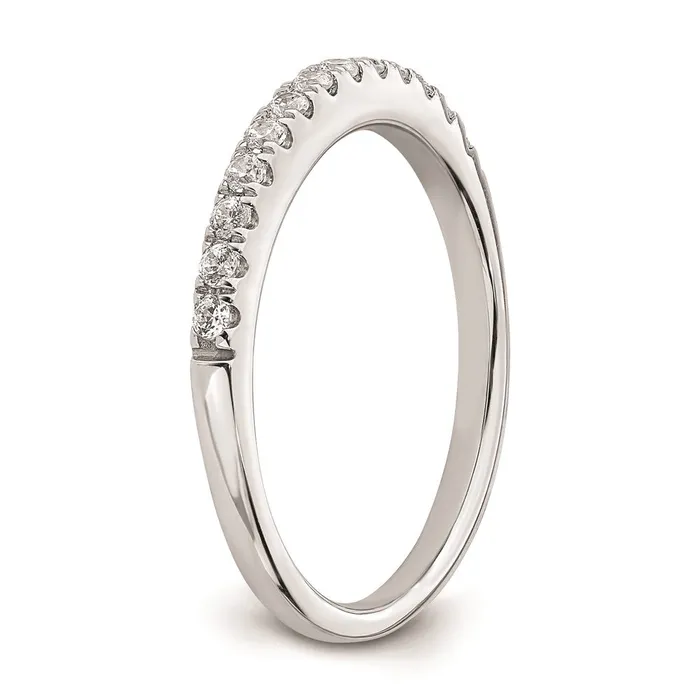 Goldia Solid 14k Rose Gold Simulated CZ Wedding Band Rings