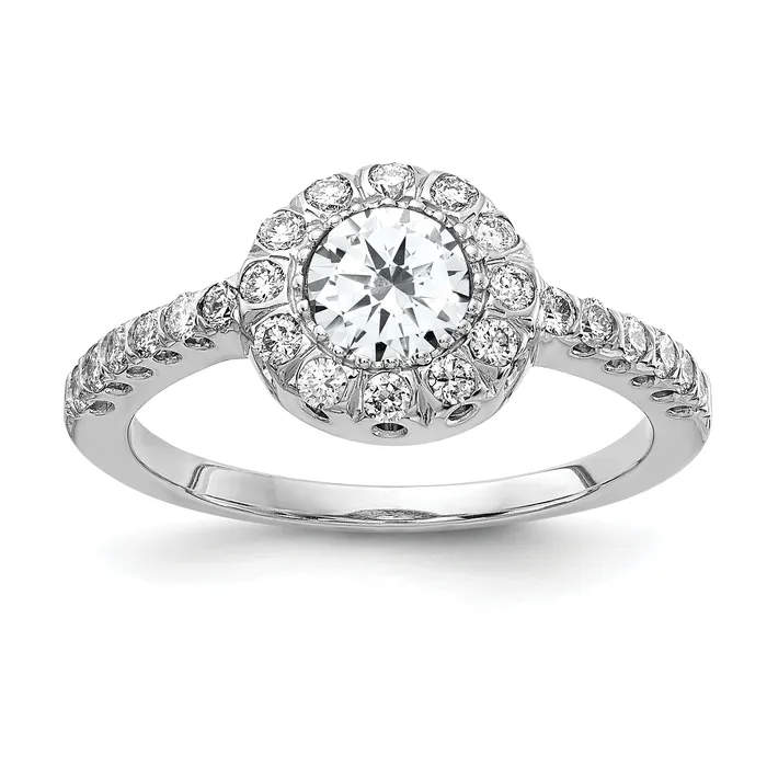 Goldia Solid 14k White Gold 5mm Cubic Zirconia AA Simulated CZ Ring Rings Goldia Solid 14k White Gold 5mm Cubic Zirconia AA Simulated CZ Ring Rings
