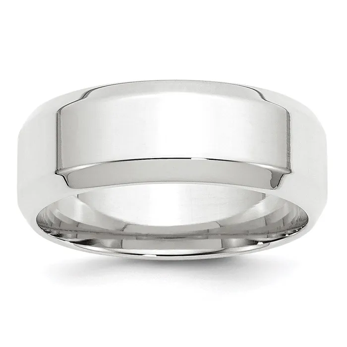 Goldia Solid 14K White Gold 8mm Bevel Edge Comfort Fit MensWomens Wedding Band Ring Size 5 Rings Goldia Solid 14K White Gold 8mm Bevel Edge Comfort Fit MensWomens Wedding Band Ring Size 5 Rings