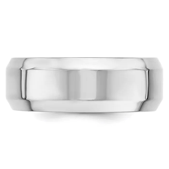 Goldia Solid 14K White Gold 8mm Bevel Edge Comfort Fit MensWomens Wedding Band Ring Size 5 Rings Goldia Solid 14K White Gold 8mm Bevel Edge Comfort Fit MensWomens Wedding Band Ring Size 5 Rings
