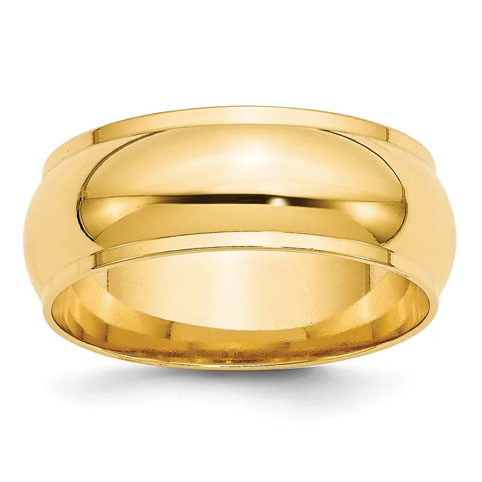Goldia Solid 14K Yellow Gold 8mm Half Round with Edge MensWomens Wedding Band Ring Size 7 Rings Goldia Solid 14K Yellow Gold 8mm Half Round with Edge MensWomens Wedding Band Ring Size 7 Rings