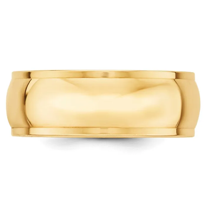 Goldia Solid 14K Yellow Gold 8mm Half Round with Edge MensWomens Wedding Band Ring Size 7 Rings Goldia Solid 14K Yellow Gold 8mm Half Round with Edge MensWomens Wedding Band Ring Size 7 Rings