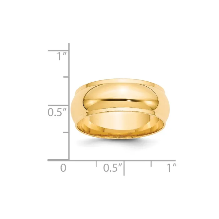 Goldia Solid 14K Yellow Gold 8mm Half Round with Edge MensWomens Wedding Band Ring Size 7 Rings Goldia Solid 14K Yellow Gold 8mm Half Round with Edge MensWomens Wedding Band Ring Size 7 Rings