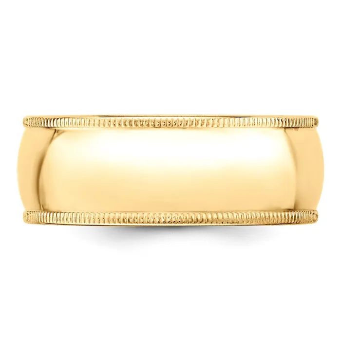 Goldia Solid 14K Yellow Gold 8mm Milgrain Half Round MensWomens Wedding Band Ring Size 45 Rings Goldia Solid 14K Yellow Gold 8mm Milgrain Half Round MensWomens Wedding Band Ring Size 45 Rings