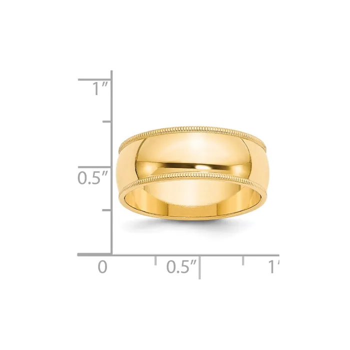 Goldia Solid 14K Yellow Gold 8mm Milgrain Half Round MensWomens Wedding Band Ring Size 45 Rings Goldia Solid 14K Yellow Gold 8mm Milgrain Half Round MensWomens Wedding Band Ring Size 45 Rings