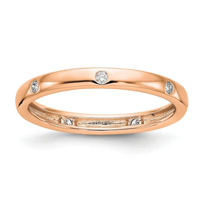 Goldia Solid Real 14k Rose Gold 110CT Polished Bezel Set CZ Eternity Wedding Band Ring Rings Goldia Solid Real 14k Rose Gold 110CT Polished Bezel Set CZ Eternity Wedding Band Ring Rings