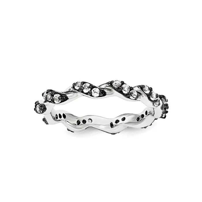 Goldia Sterling Silver White Topaz Eternity Ring Rings