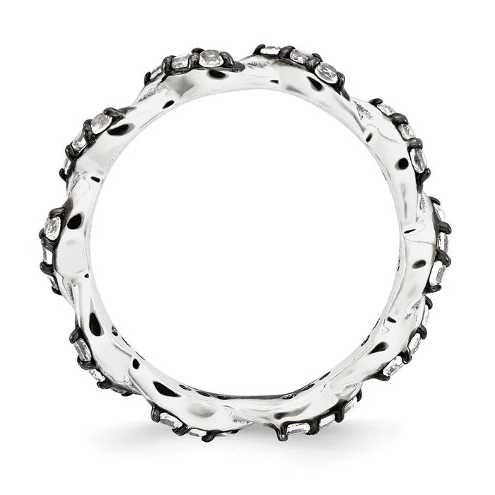 Goldia Sterling Silver White Topaz Eternity Ring Rings
