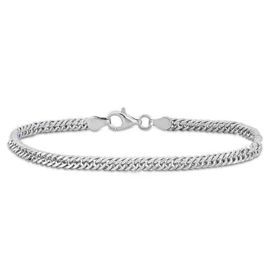 JMS always Bracelets Original Amour Double Curb Link Chain Bracelet in Sterling Silver JMS always Bracelets Original Amour Double Curb Link Chain Bracelet in Sterling Silver