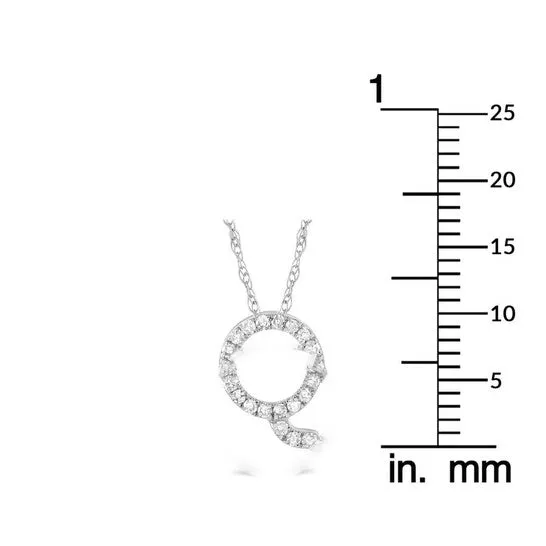 JMS always Necklaces Original LB Exclusive 14K White Gold 010 ct Diamond Initial x2018 Q x2019 Necklace JMS always Necklaces Original LB Exclusive 14K White Gold 010 ct Diamond Initial x2018 Q x2019 Necklace
