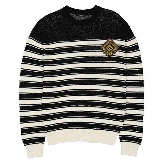 JMS always Original Balmain Mens Stripped Knitted Sailor Jumper Rings JMS always Original Balmain Mens Stripped Knitted Sailor Jumper Rings